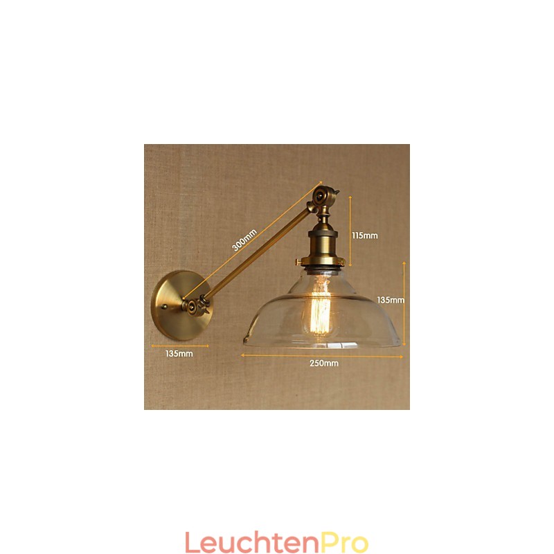 Die Eisen Glas Bronze Messing Arm Stil Retro Kreative Amerikanischen Land Halle Schlafzimmer Wand Lampe