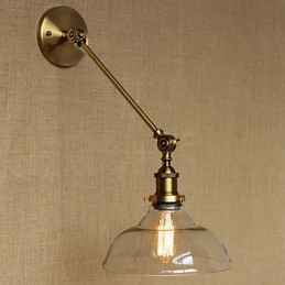 Die Eisen Glas Bronze Messing Arm Stil Retro Kreative Amerikanischen Land Halle Schlafzimmer Wand Lampe