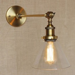 Die Eisen Glas Bronze Messing Arm Stil Retro Kreative Amerikanischen Land Halle Schlafzimmer Wand Lampe