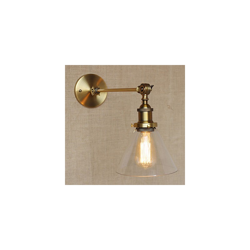 Die Eisen Glas Bronze Messing Arm Stil Retro Kreative Amerikanischen Land Halle Schlafzimmer Wand Lampe
