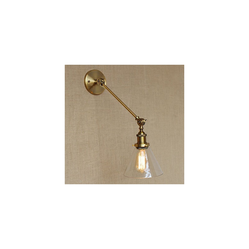 Die Eisen Glas Bronze Messing Arm Stil Retro Kreative Amerikanischen Land Halle Schlafzimmer Wand Lampe