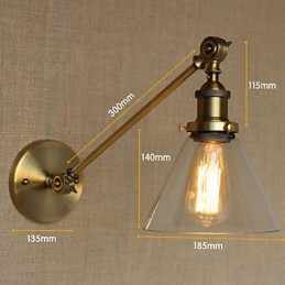 Die Eisen Glas Bronze Messing Arm Stil Retro Kreative Amerikanischen Land Halle Schlafzimmer Wand Lampe