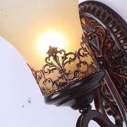 Europa-Typ, der alte Weisen wiederherstellt Schmiedeeisen Schlafzimmer Glas Wandleuchte Licht