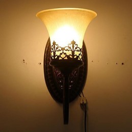 Europa-Typ, der alte Weisen wiederherstellt Schmiedeeisen Schlafzimmer Glas Wandleuchte Licht