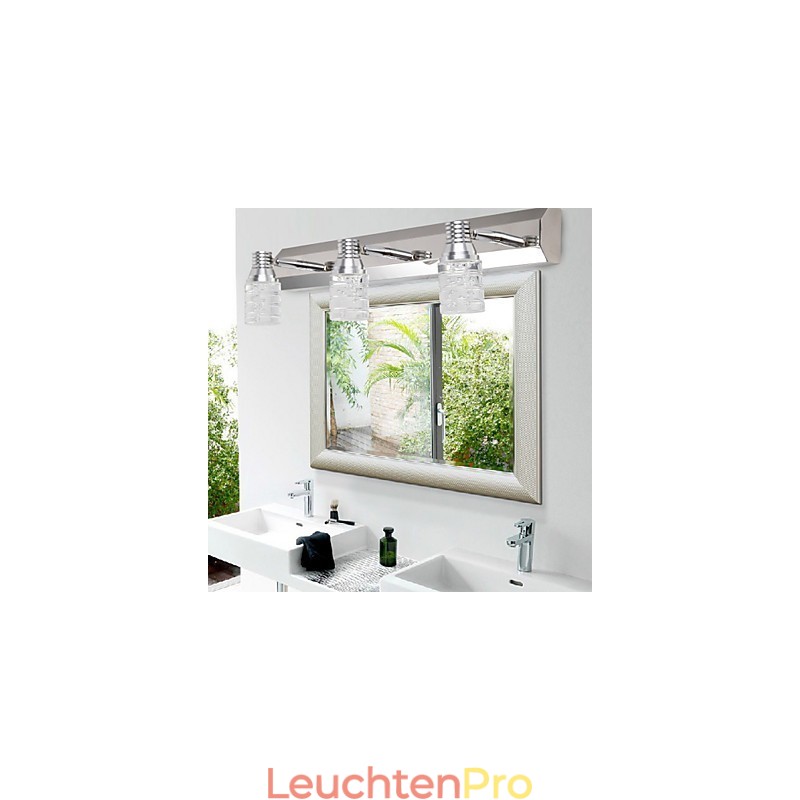Moderne Wandleuchte mit Glasblasenschirm im Spiegelfrontstil