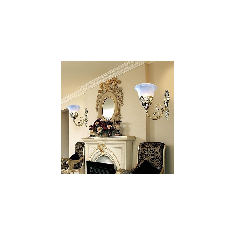 Bronze Wandleuchter Lichter Moiré Glas Europäischen Retro Klassische 220V