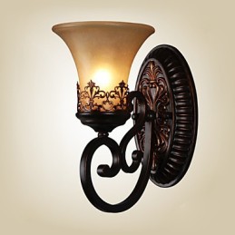 Vintage Wandlampen 1 Licht mit Harzmaterial Glasschirm Schlafzimmer Wohnzimmer Flur Lichter