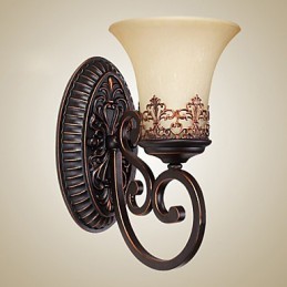 Vintage Wandlampen 1 Licht mit Harzmaterial Glasschirm Schlafzimmer Wohnzimmer Flur Lichter