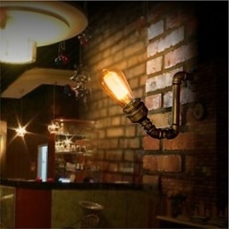 American Village Loft Industrielle Edison-Stil Vintage Wandleuchte Lampe Retro Wasserrohrlampe Wandleuchte