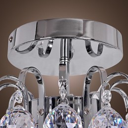 Moderne zeitgenössische Kristall Mini Stil Galvanisierte Metall Kronleuchter Unterputz