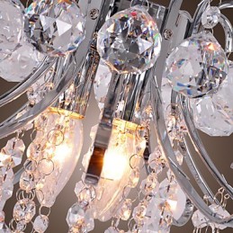Moderne zeitgenössische Kristall Mini Stil Galvanisierte Metall Kronleuchter Unterputz