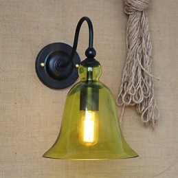 Amerikanischen Ländlichen Landschaft Minimalistischen Blau Glas Dekorative Wand Lampe Wohnzimmer Flur
