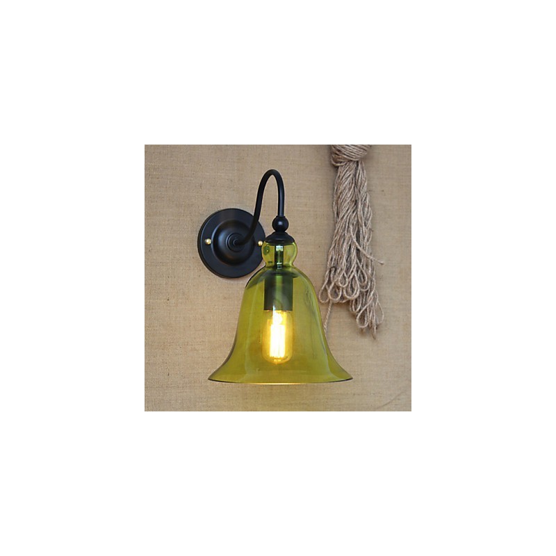 Amerikanischen Ländlichen Landschaft Minimalistischen Blau Glas Dekorative Wand Lampe Wohnzimmer Flur