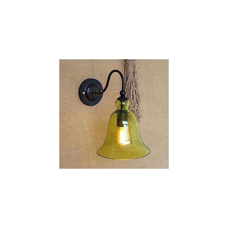 Amerikanischen Ländlichen Landschaft Minimalistischen Blau Glas Dekorative Wand Lampe Wohnzimmer Flur