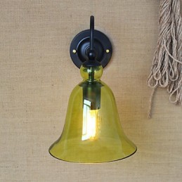 Amerikanischen Ländlichen Landschaft Minimalistischen Blau Glas Dekorative Wand Lampe Wohnzimmer Flur