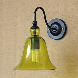 Amerikanischen Ländlichen Landschaft Minimalistischen Blau Glas Dekorative Wand Lampe Wohnzimmer Flur