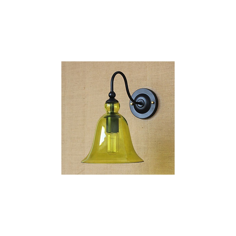 Amerikanischen Ländlichen Landschaft Minimalistischen Blau Glas Dekorative Wand Lampe Wohnzimmer Flur