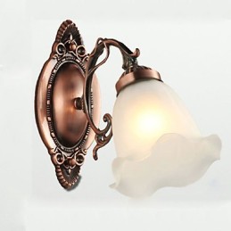 Retro Glas Einfache Europäische Moderne Eleganz Schmiedeeisen Wand Lampe Licht