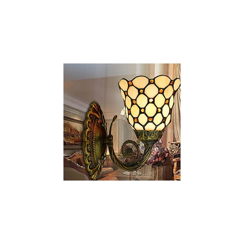 Europäische Mittelmeer Vertraglich Ländlichen Kreative Schmiedeeisen Wand Lampe Glas Lichter