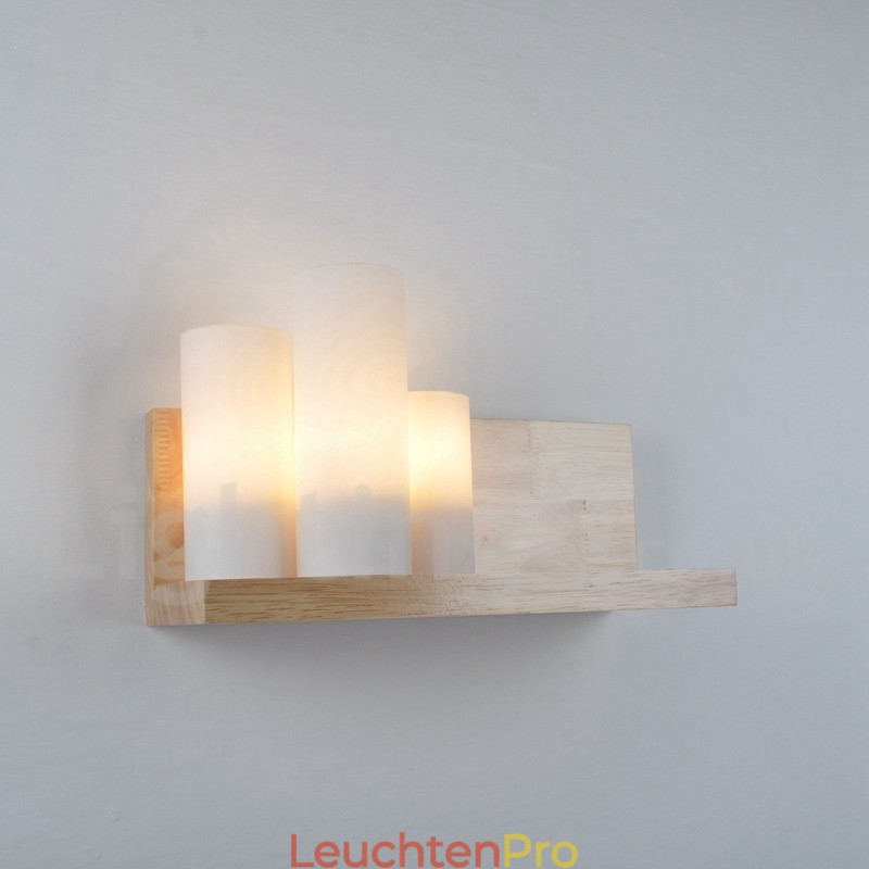 Mini-Stil Wandleuchten mit Glasschirmen Moderne zeitgenössische Holz Bambus Wandleuchte