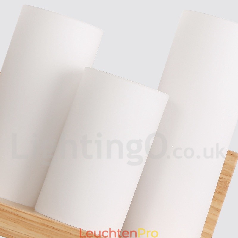 Mini-Stil Wandleuchten mit Glasschirmen Moderne zeitgenössische Holz Bambus Wandleuchte