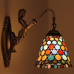 Europäische vertraglich ländliche kreative Schmiedeeisen Wandleuchte Glas Lichter