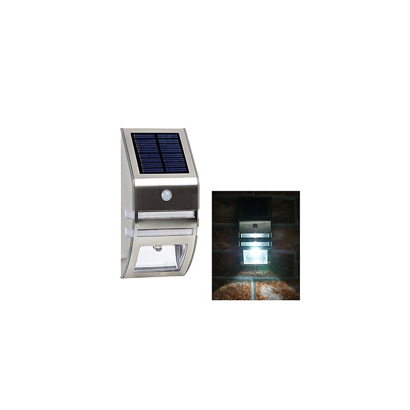 Solar-Wandleuchte in Weiß mit PIR-Bewegungssensor