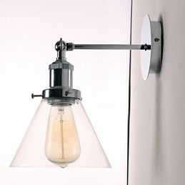 Art Deco Wandleuchte mit Glaskegelschirm nach unten