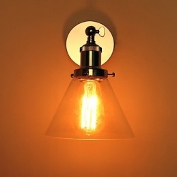 Art Deco Wandleuchte mit Glaskegelschirm nach unten