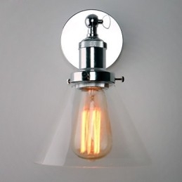Art Deco Wandleuchte mit Glaskegelschirm nach unten