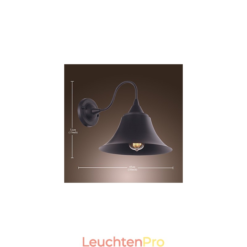 Künstlerische Wandleuchte mit Retro-Metallschirm und Halterung