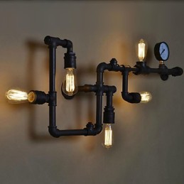 Wandleuchter 5 Licht Wasserrohr Eisen Mini-Stil Industrie-Stil Land Metall