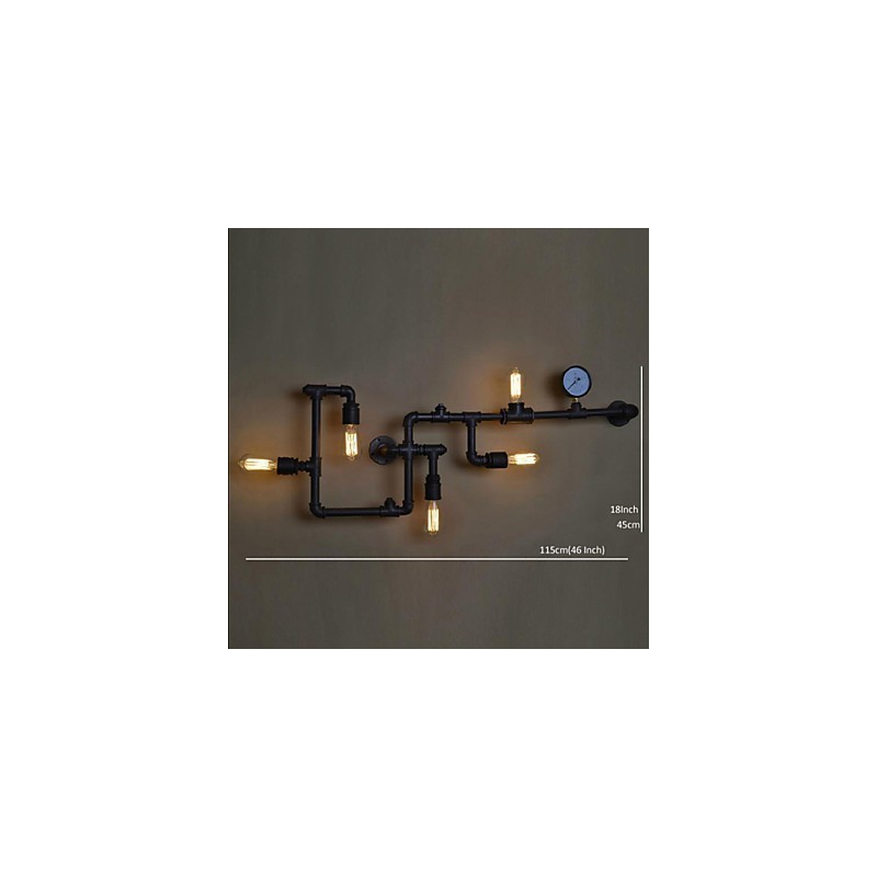 Wandleuchter 5 Licht Wasserrohr Eisen Mini-Stil Industrie-Stil Land Metall