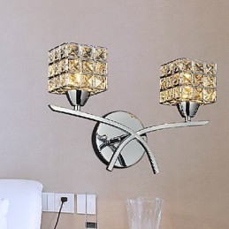 Moderne Kristall-Wandleuchte in 2 Lichtern