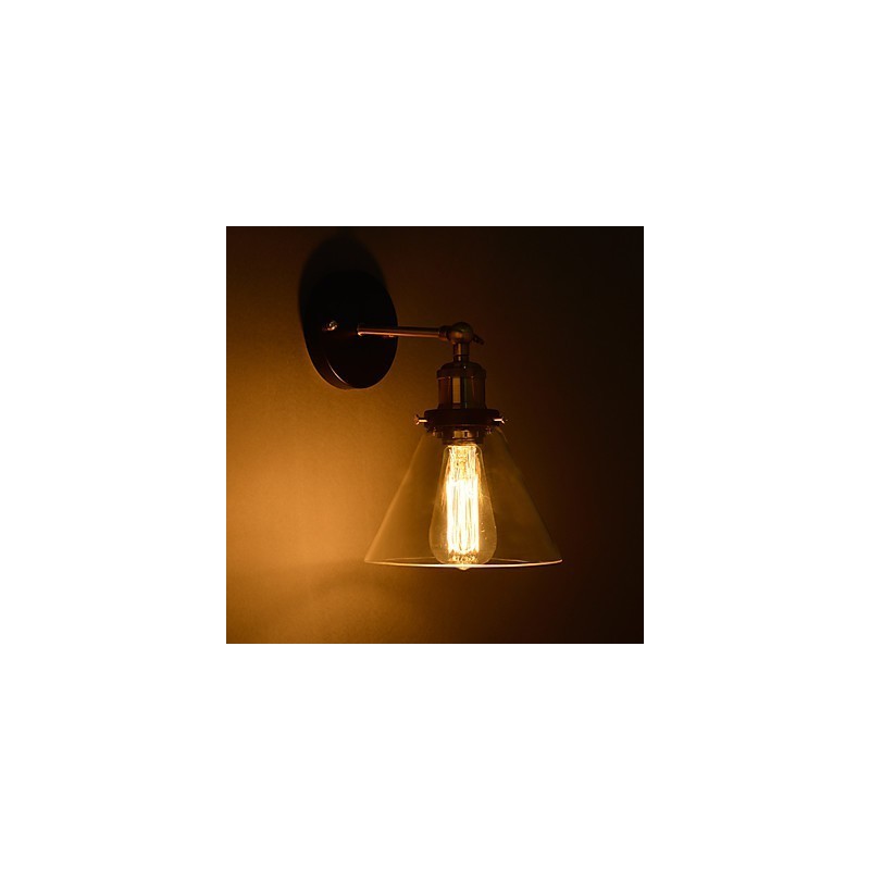 Retro-Wandleuchte mit floralem Glasschirm und Metallhalterung