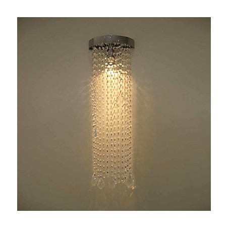 50 W MR16 Wandleuchte mit Chrom-Finish und Kristallketten 50 W MR16 Wandleuchte mit Chrom-Finish und Kristallketten