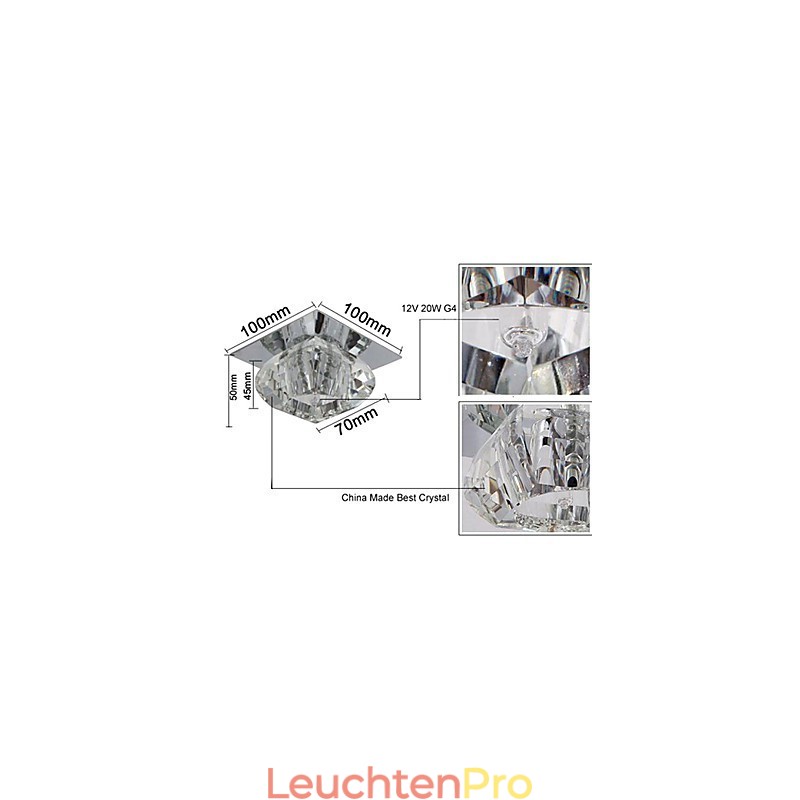 Moderne zeitgenössische Kristall Mini-Stil Unterputz