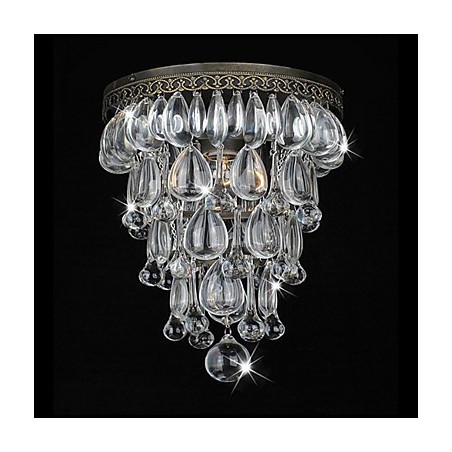 Antike grüne Wandleuchten mit Kristallperlenanhängern