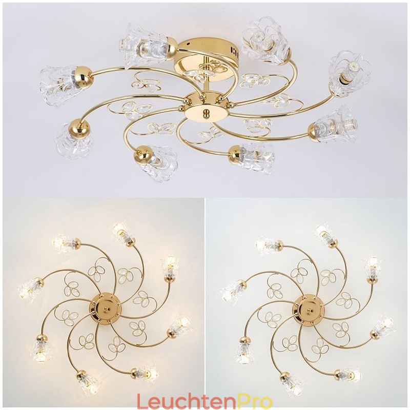 Künstlerische Deckenleuchten aus Aluminium mit Kristallen