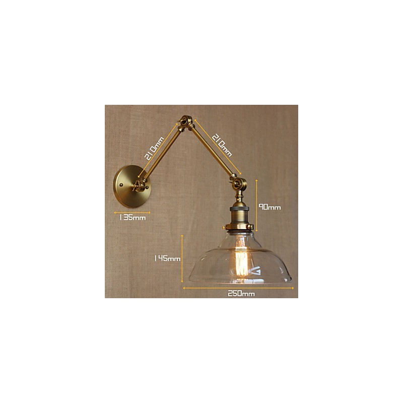 Die LOFT Stil Designer Lampe Moderne Glas Bronze Cafe Dekorative Wand Lampe