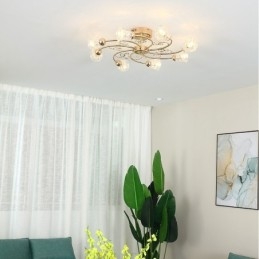 Künstlerische Deckenleuchten aus Aluminium mit Kristallen