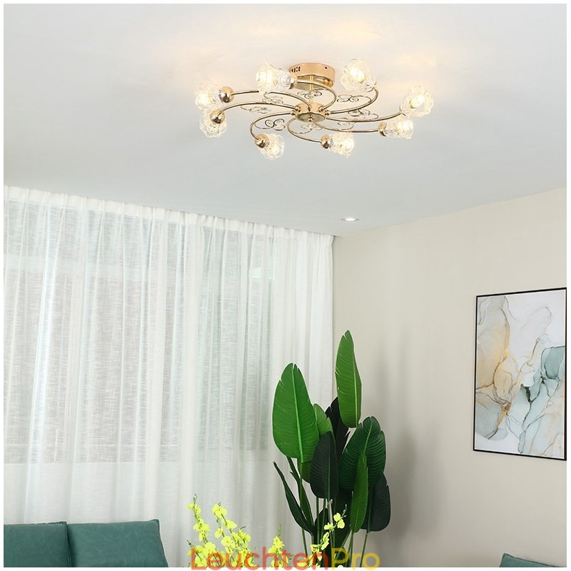 Künstlerische Deckenleuchten aus Aluminium mit Kristallen