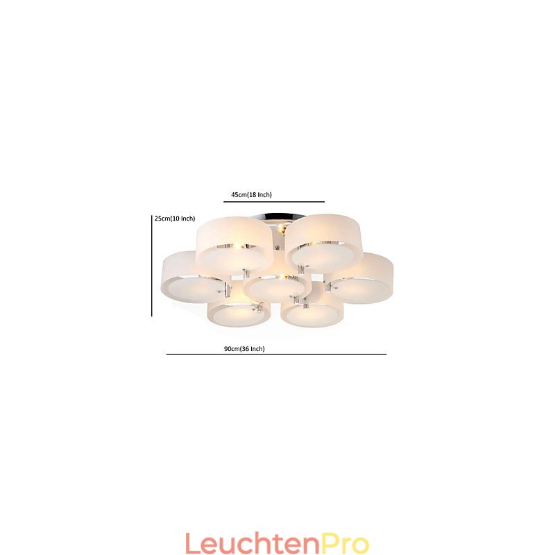 Moderne Deckenleuchte mit 7 Lichtern, Metall
