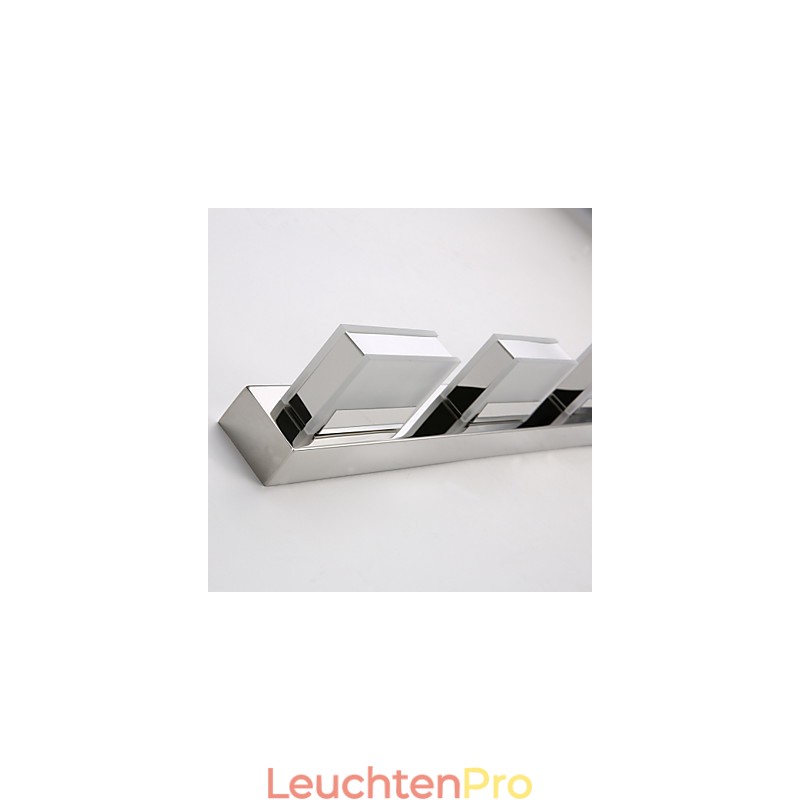 Quadratische Spiegellampe aus Edelstahl und Acryl