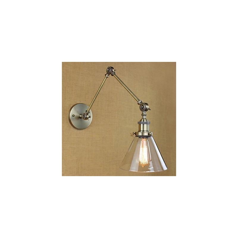 Eisenbeschichtung Bronze Bar Gang Esszimmer Hotel Vintage Eisenarm Glas Wandleuchte Beleuchtung