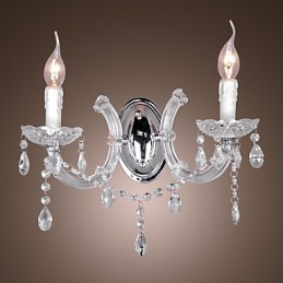 Elegante Kristall-Wandleuchte mit 2 Lichtern