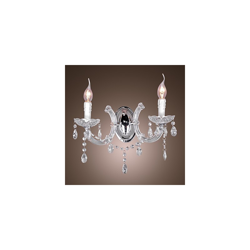 Elegante Kristall-Wandleuchte mit 2 Lichtern