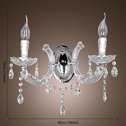 Elegante Kristall-Wandleuchte mit 2 Lichtern