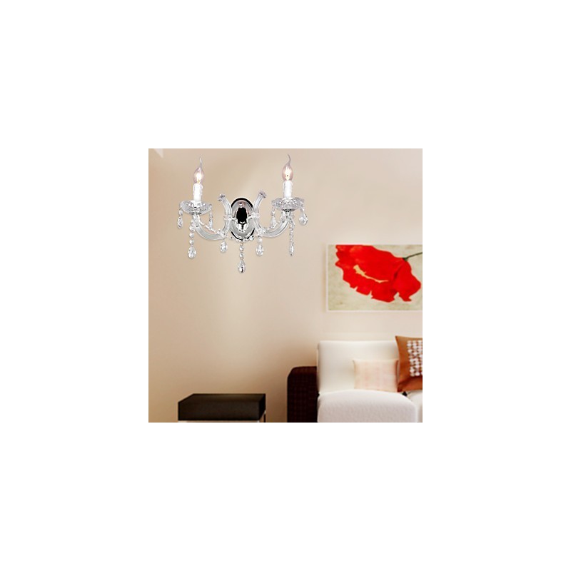 Elegante Kristall-Wandleuchte mit 2 Lichtern