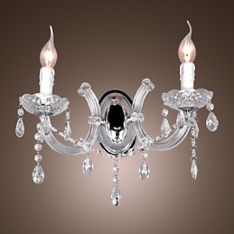 Elegante Kristall-Wandleuchte mit 2 Lichtern